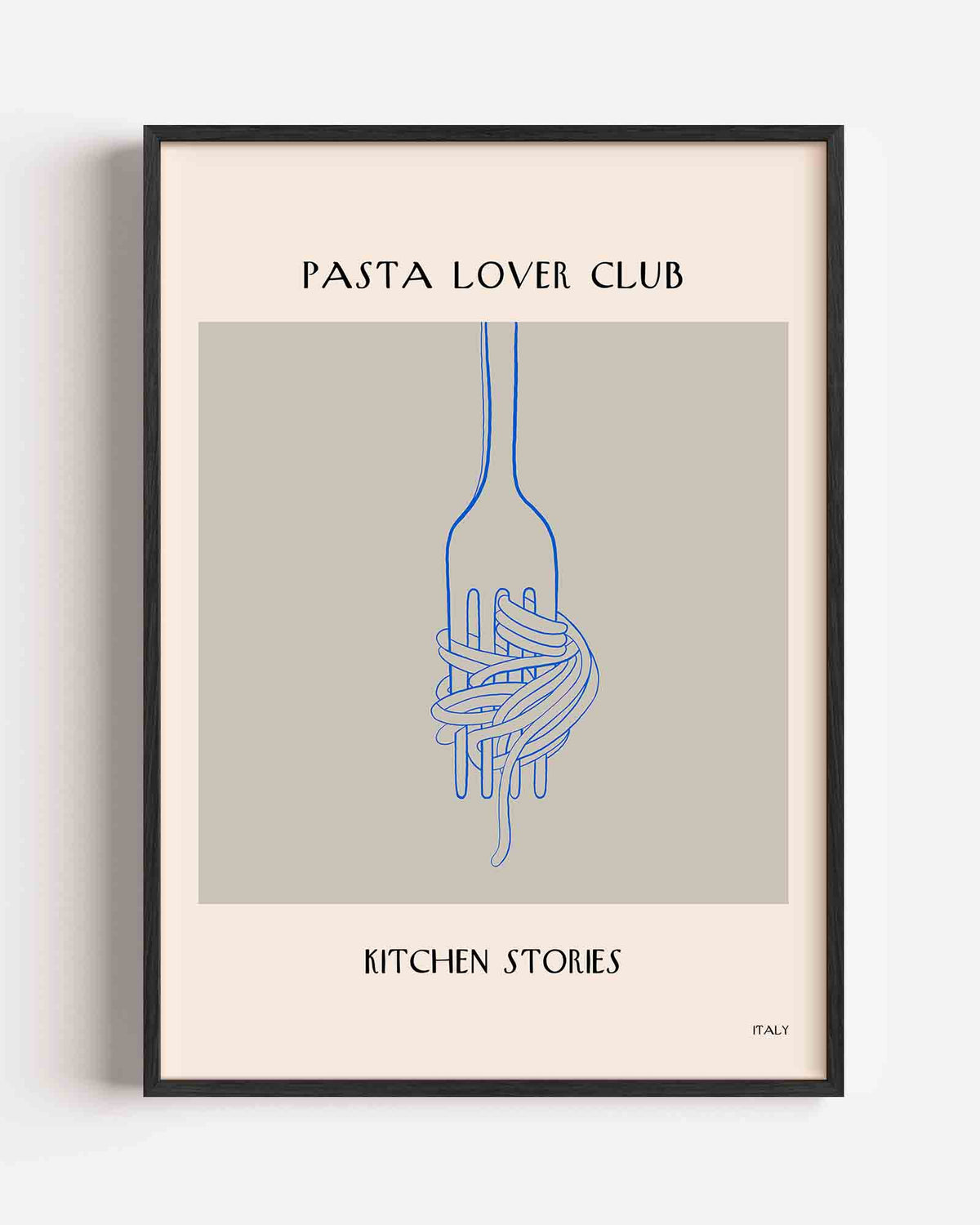 Pasta en vork – Slow Living portret poster als wanddecoratie