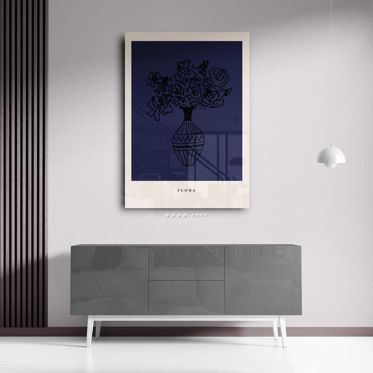 Abstracte Bloemenvaas Kunstposter – staand kunstwerk voor modern interieur
