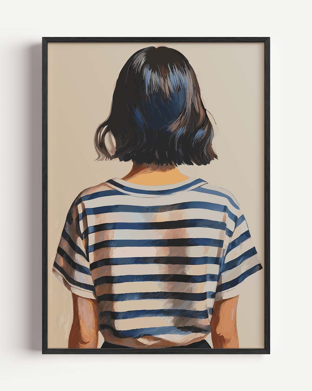 Stijlvolle Strepen Art – zomer portret poster als wanddecoratie