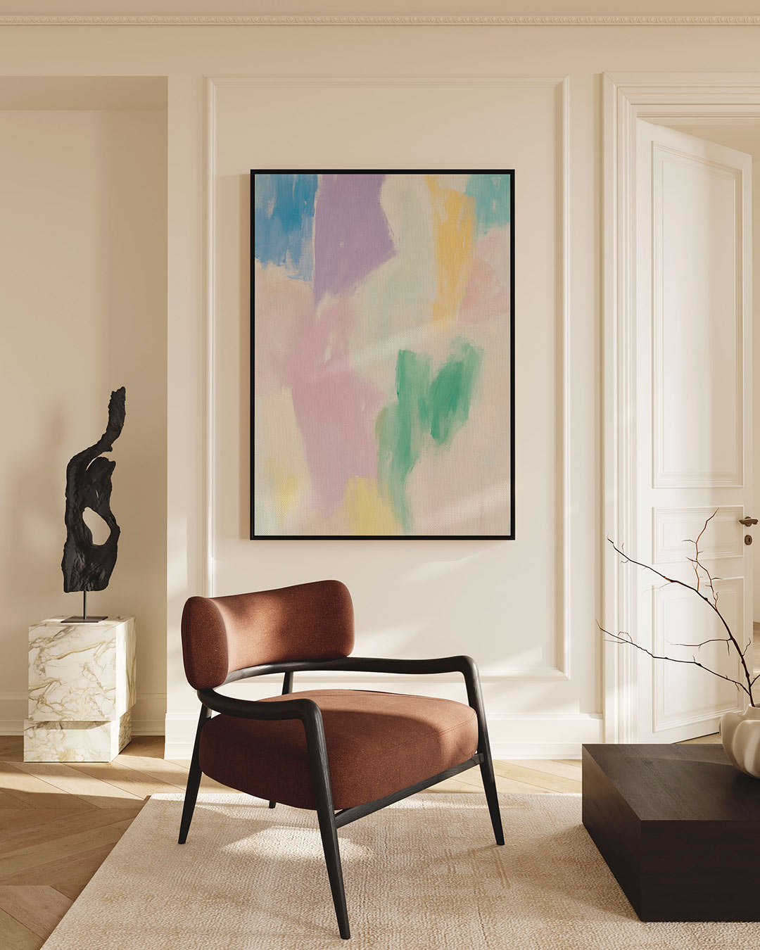 Kleurrijke vegen – staand wanddecoratie kunstwerk