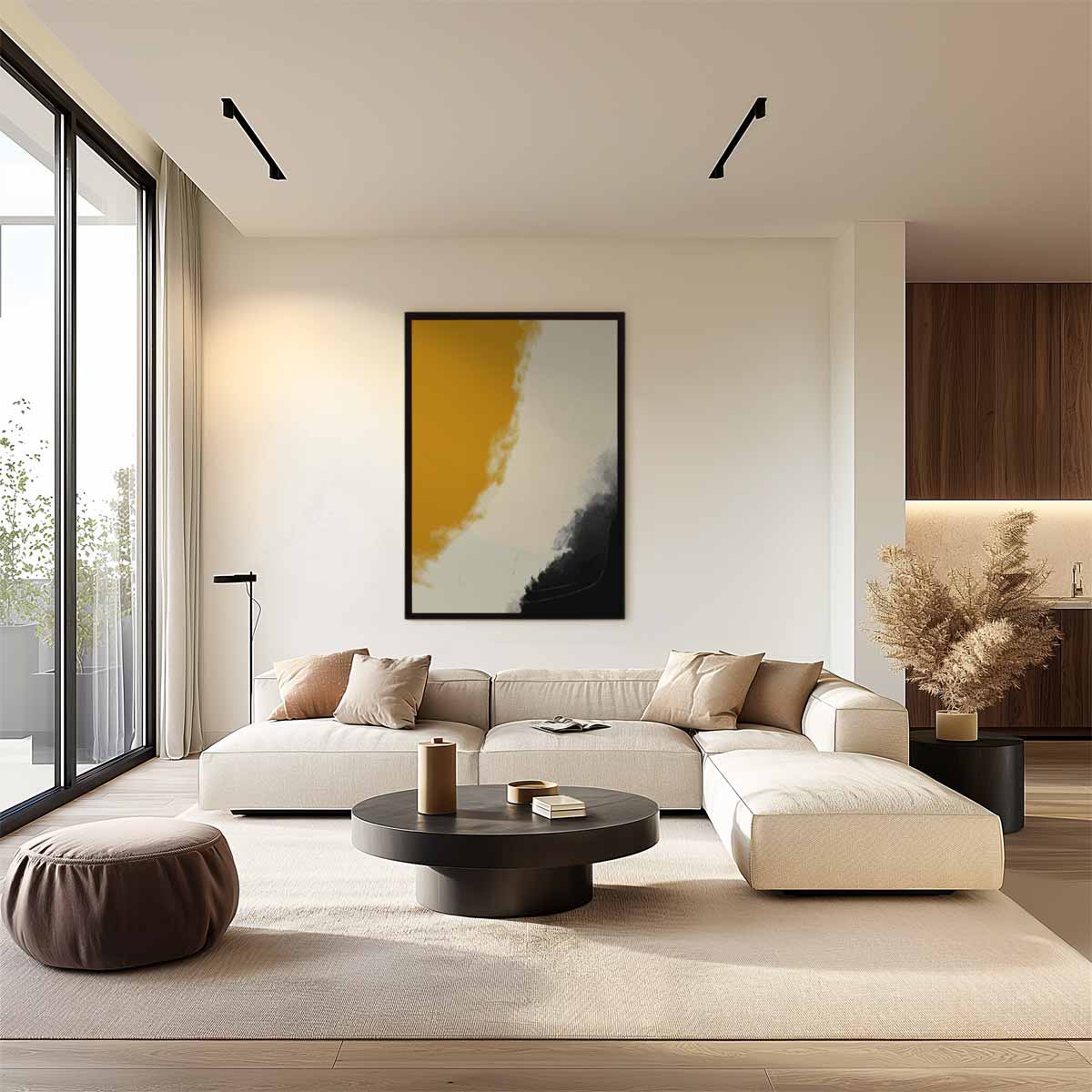 Warm Aards Abstract – plexiglas wanddecoratie in portret formaat
