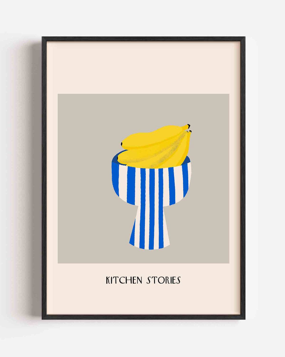 Bananen in gestreepte schaal – Slow Living portret poster als wanddecoratie