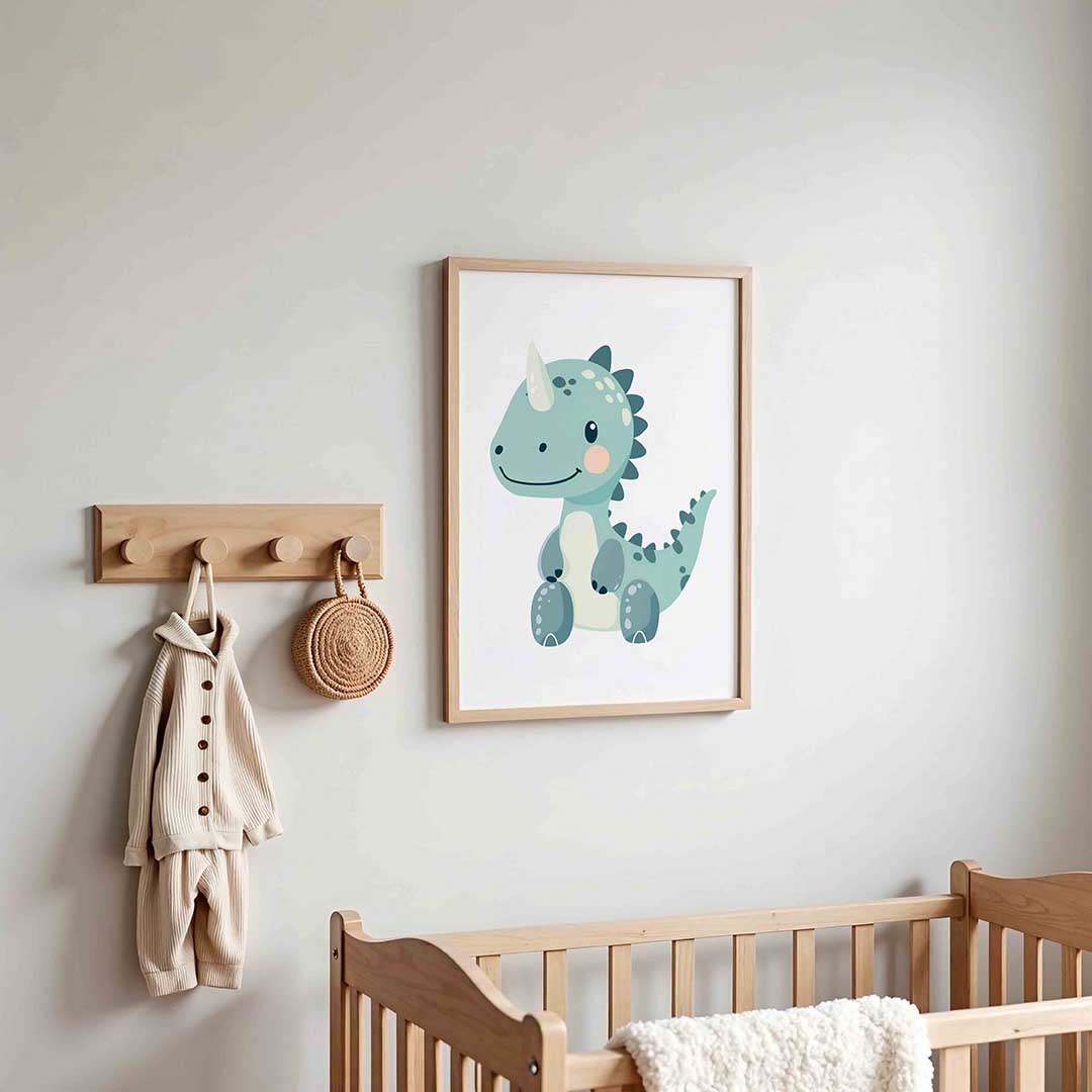Schattige dinosaurus – kinderposter in staand formaat