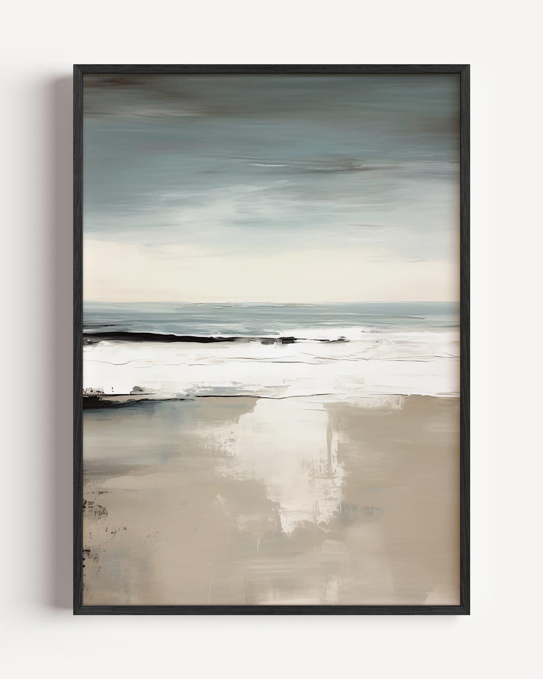 Rustgevende Strandlandschap – natuur en stad portret poster als wanddecoratie