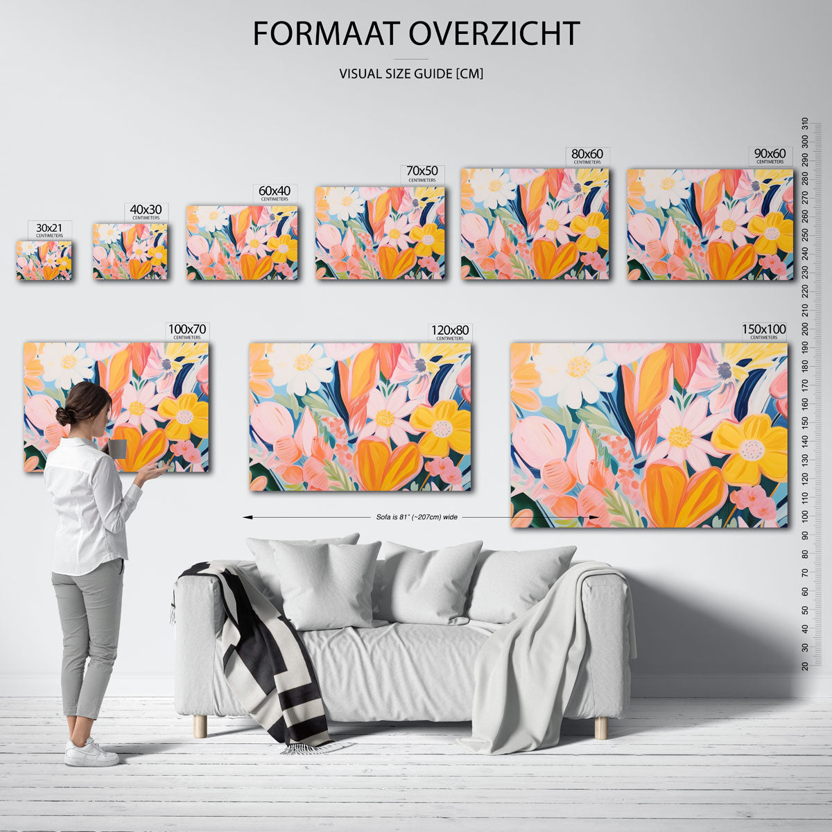 Bloemenpracht – liggende muurposter met bloemen