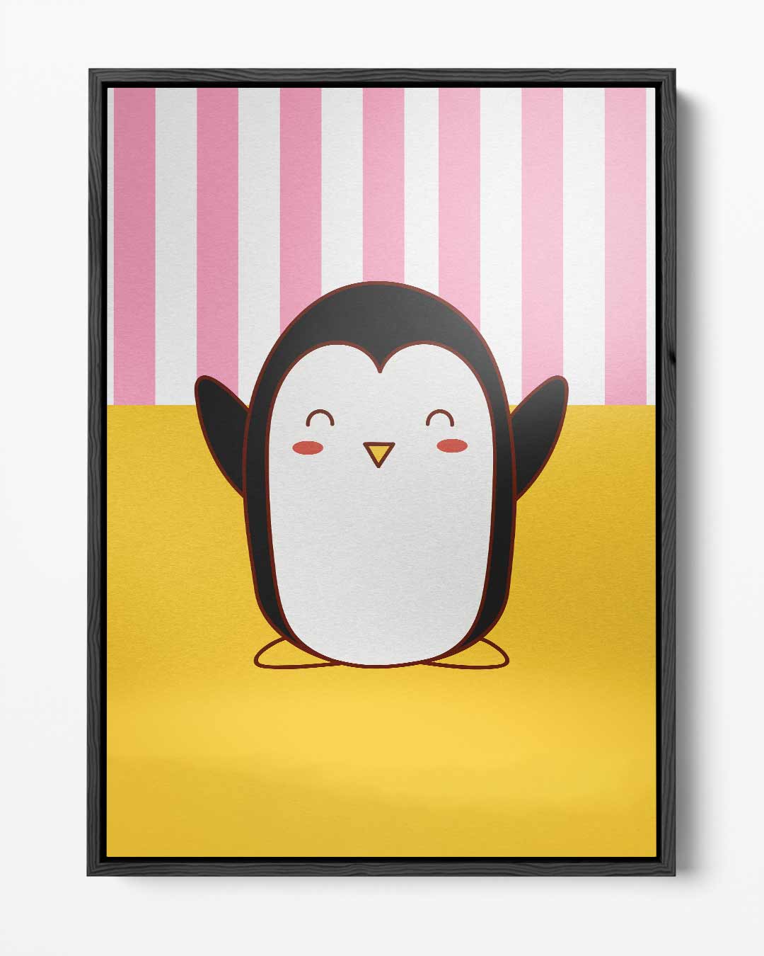 Blije Pinguïn Illustratie – portret kunstwerk als wanddecoratie