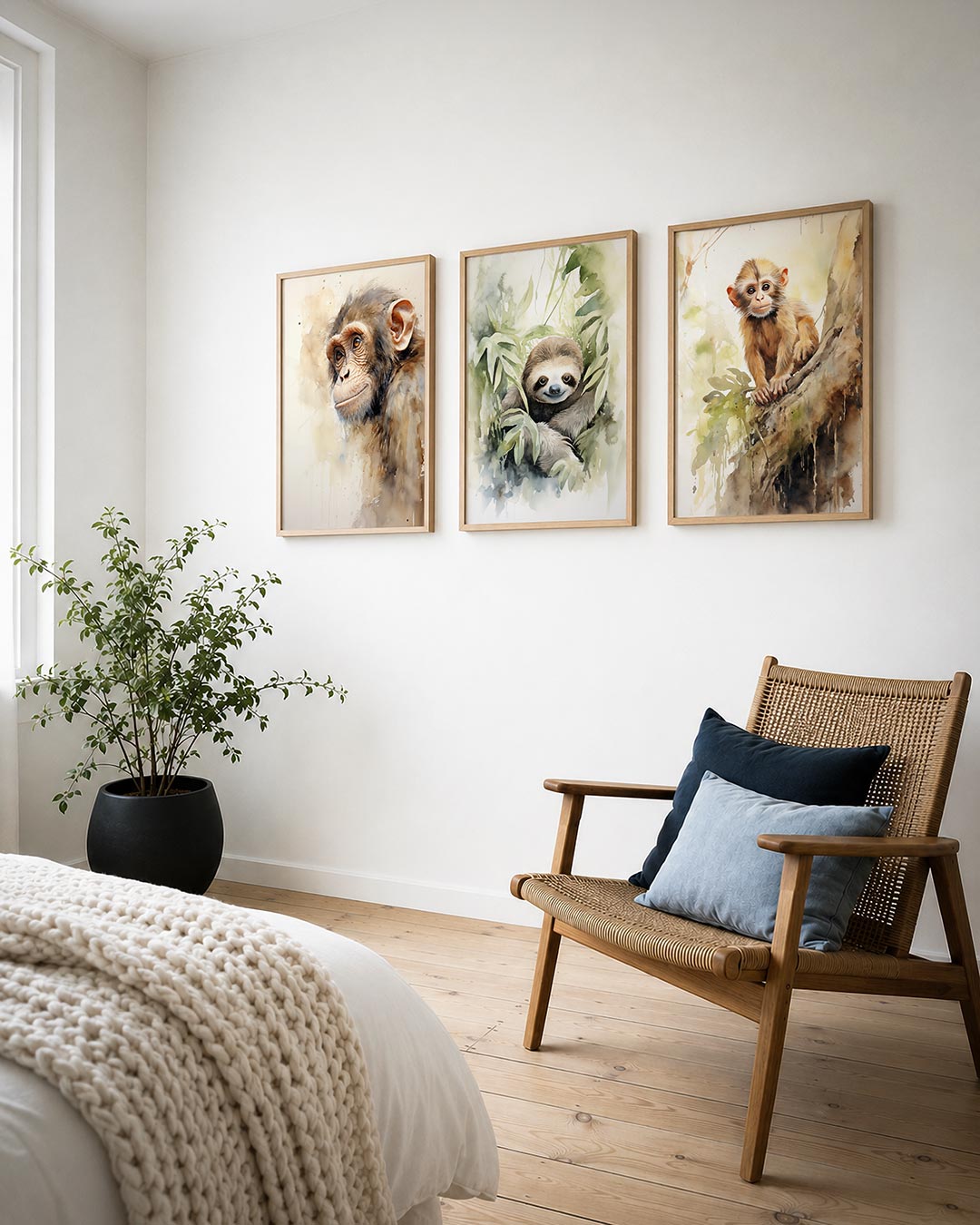 Abstract posterset – detailweergave – een abstracte posterset met donkere tinten en een rustige