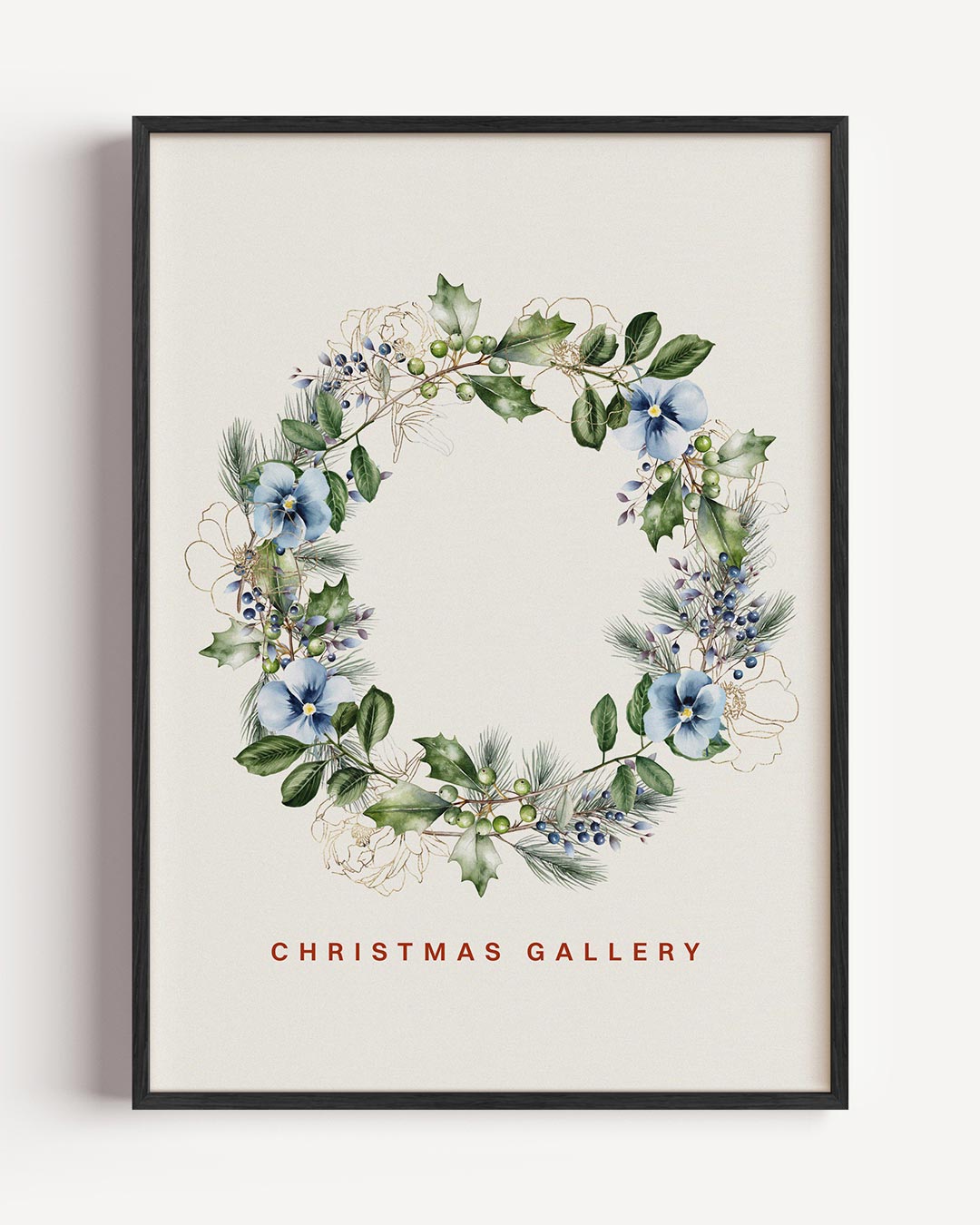 Christmas Wreath – kerst portret poster als wanddecoratie