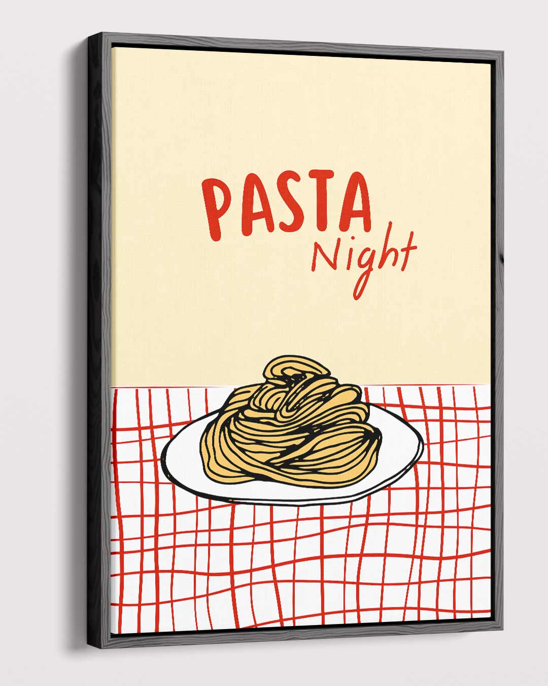 Pasta Night Poster – modern portret kunstwerk van WallArtistic