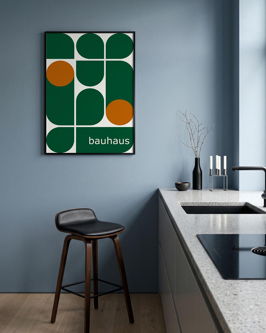 – geometrische Bauhaus poster in staand formaat