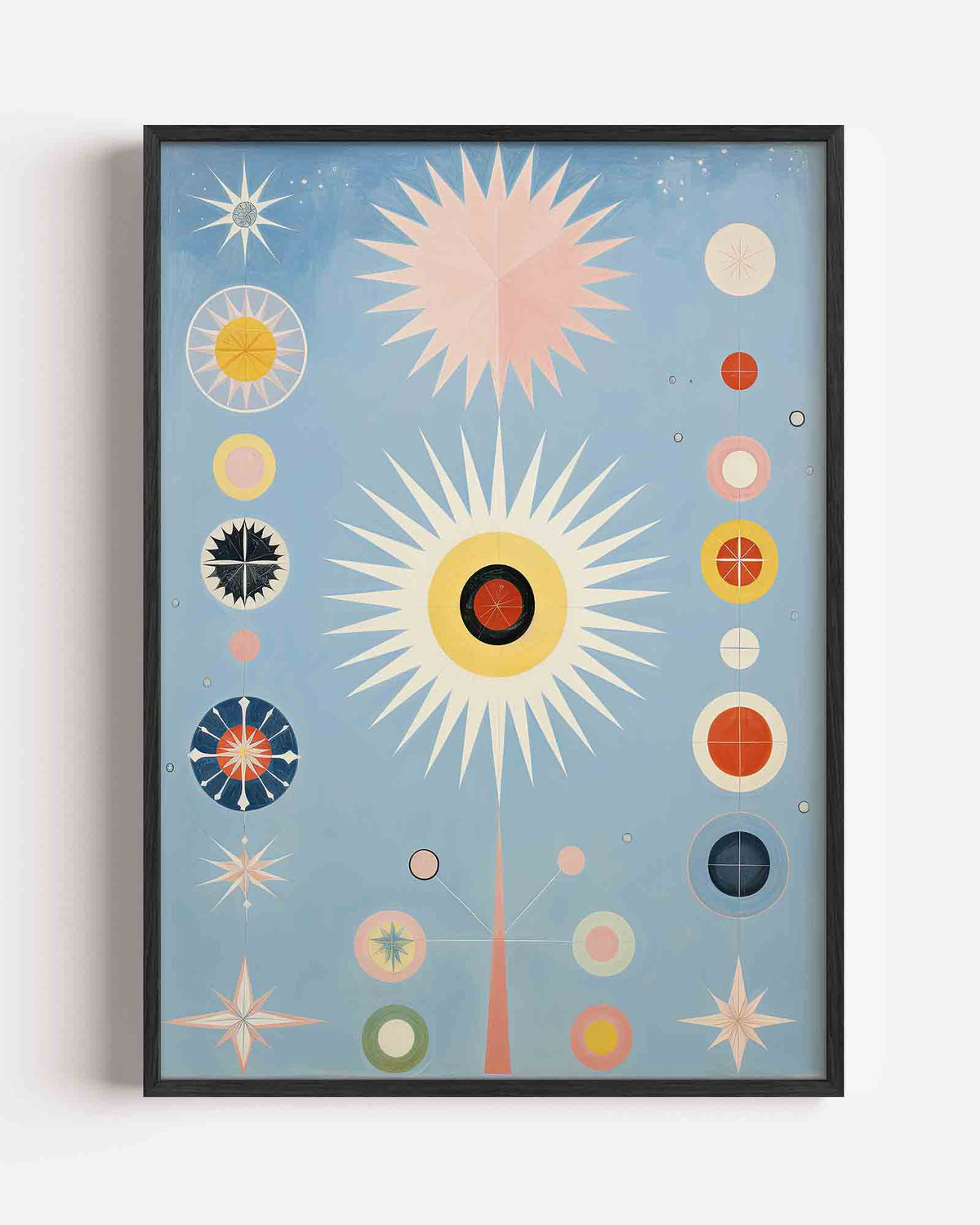 Sterren en cirkels – surrealistische portret poster als wanddecoratie