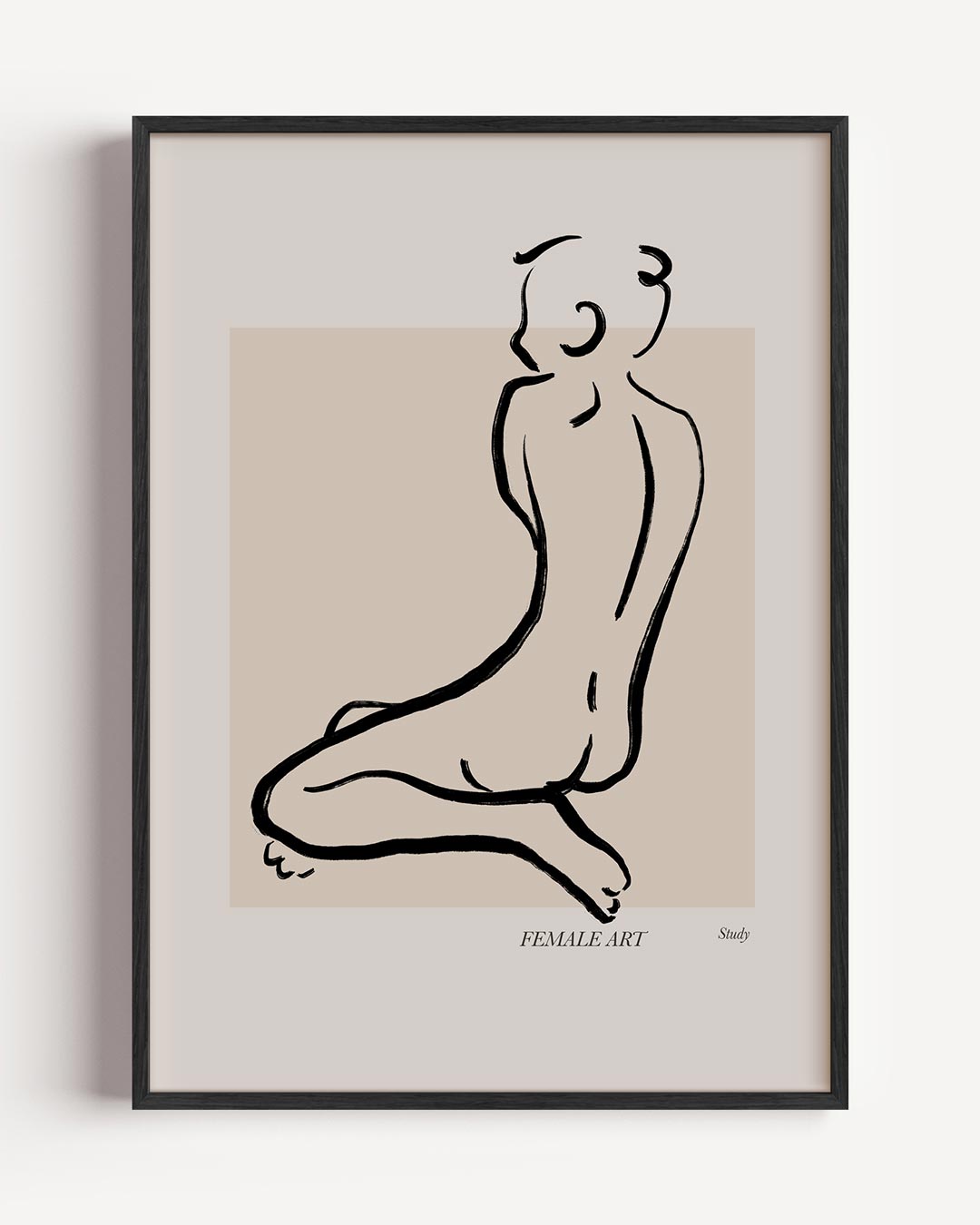 Elegante Vrouwelijke Silhouet – lijntekening portret poster als wanddecoratie