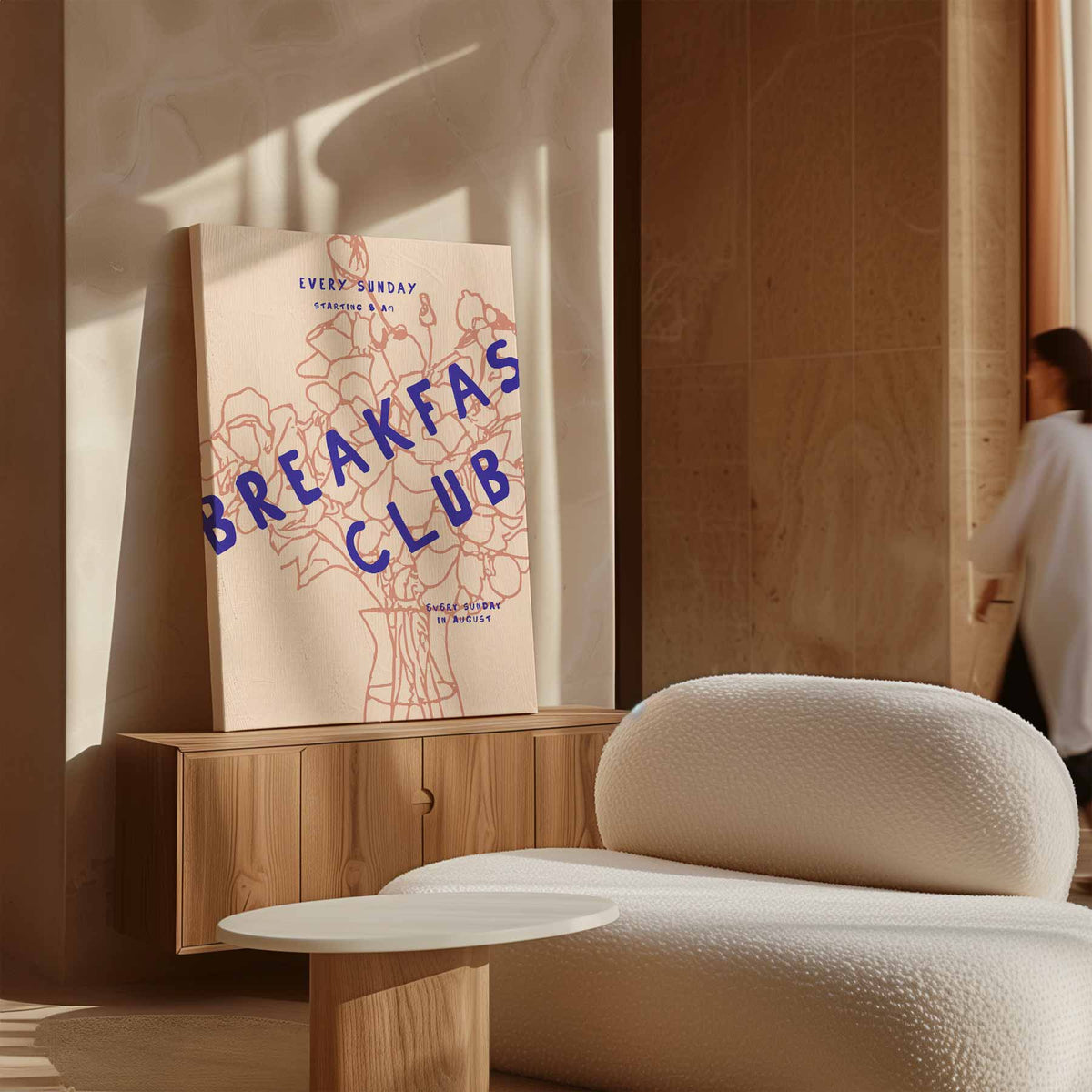 Breakfast Club Zondagochtend Poster – canvas wanddecoratie in portret formaat