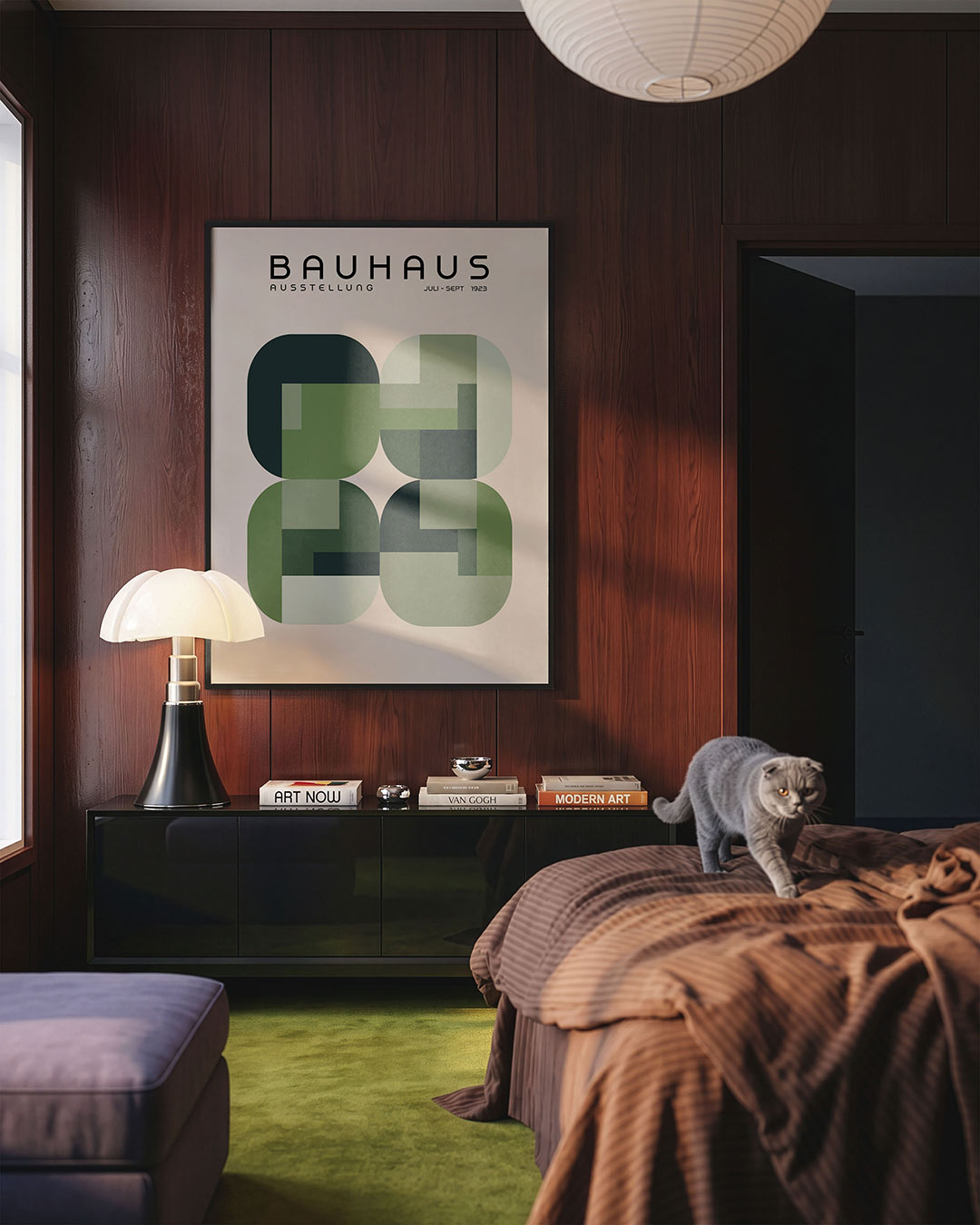 Vormritme en kleur – geometrische Bauhaus poster in staand formaat