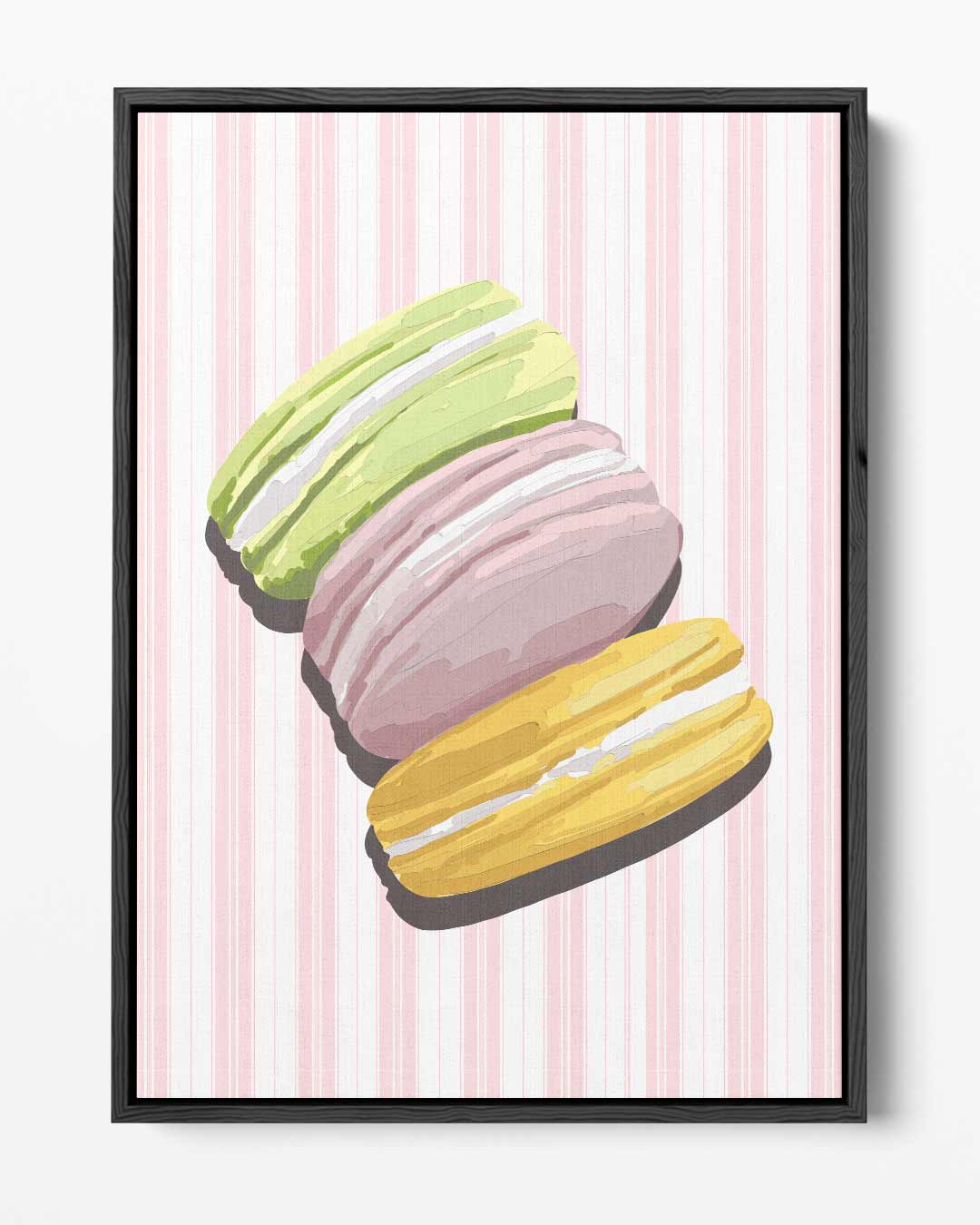 Kleurrijke Macaron Illusie – portret kunstwerk als wanddecoratie