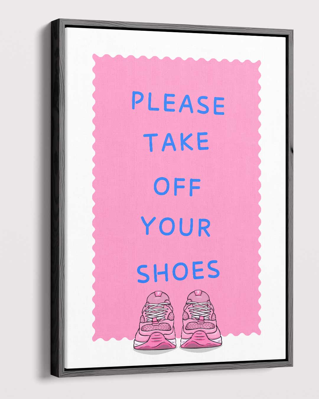 Welkomstposter met Sneakers – staande wandkunst voor woonkamer of interieur