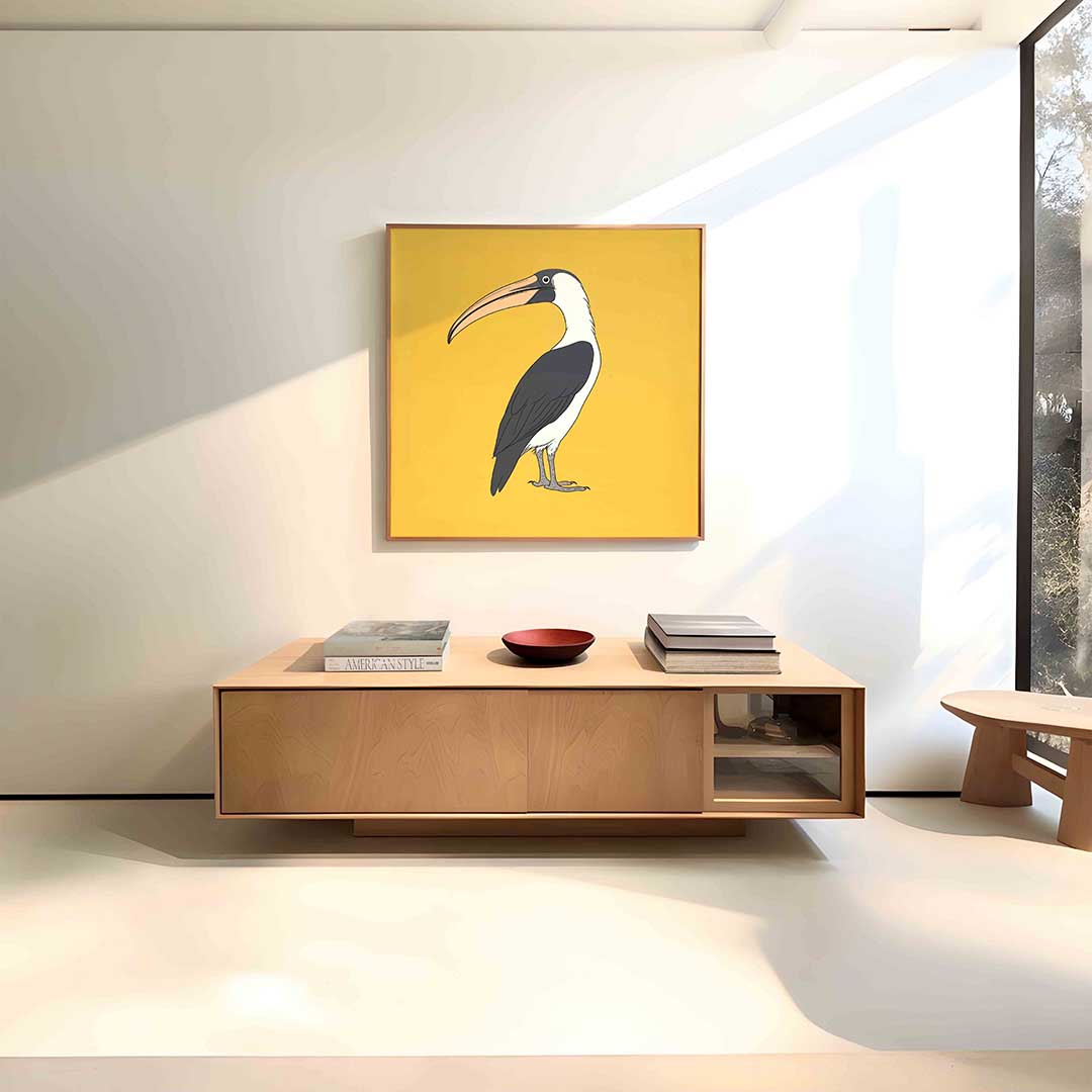 Tropische vogel – vierkante dieren wanddecoratie van WallArtistic