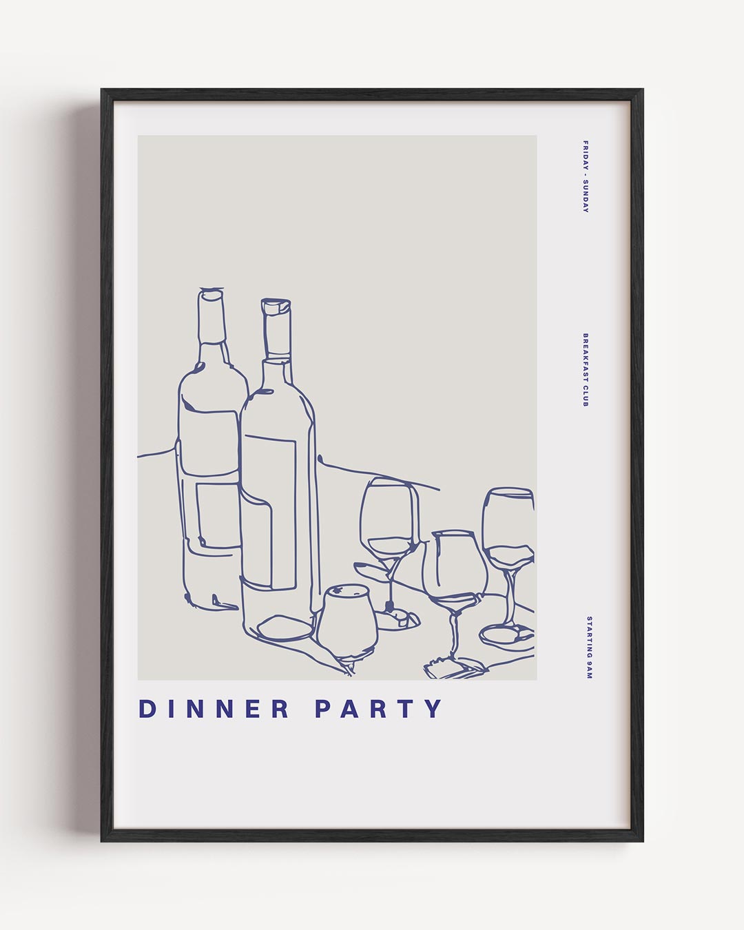 Stijlvolle Dinner Party – keuken portret poster als wanddecoratie