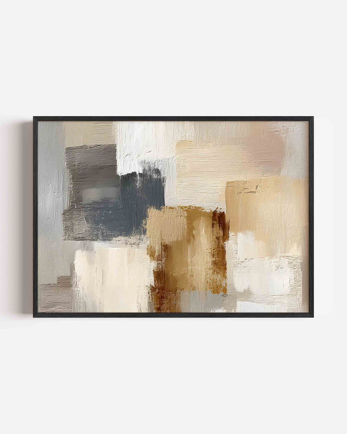 Abstracte beige en grijze vlakken – abstracte landscape poster als wanddecoratie