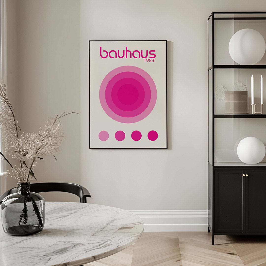 Cirkelvormen en kleur – geometrische Bauhaus poster in staand formaat