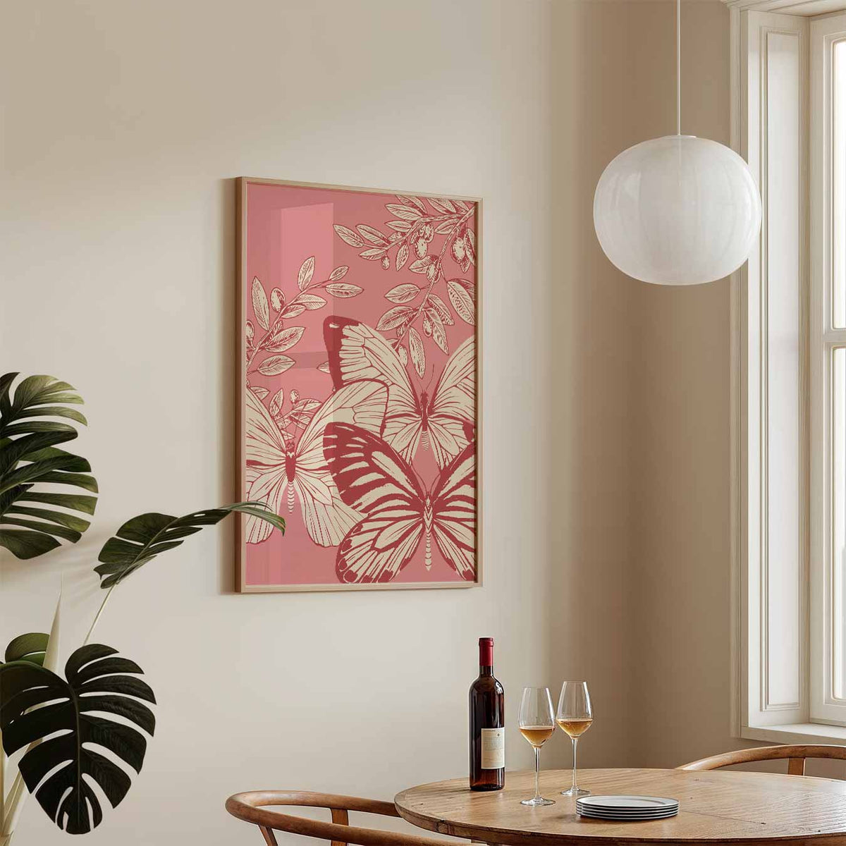 Vlinderdroom Wanddecoratie – staande Popart wanddecoratie van WallArtistic