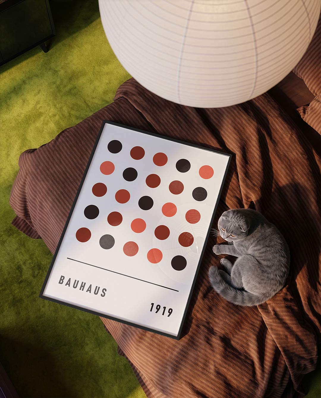 Cirkelritme en balans – moderne Bauhaus wandkunst als poster