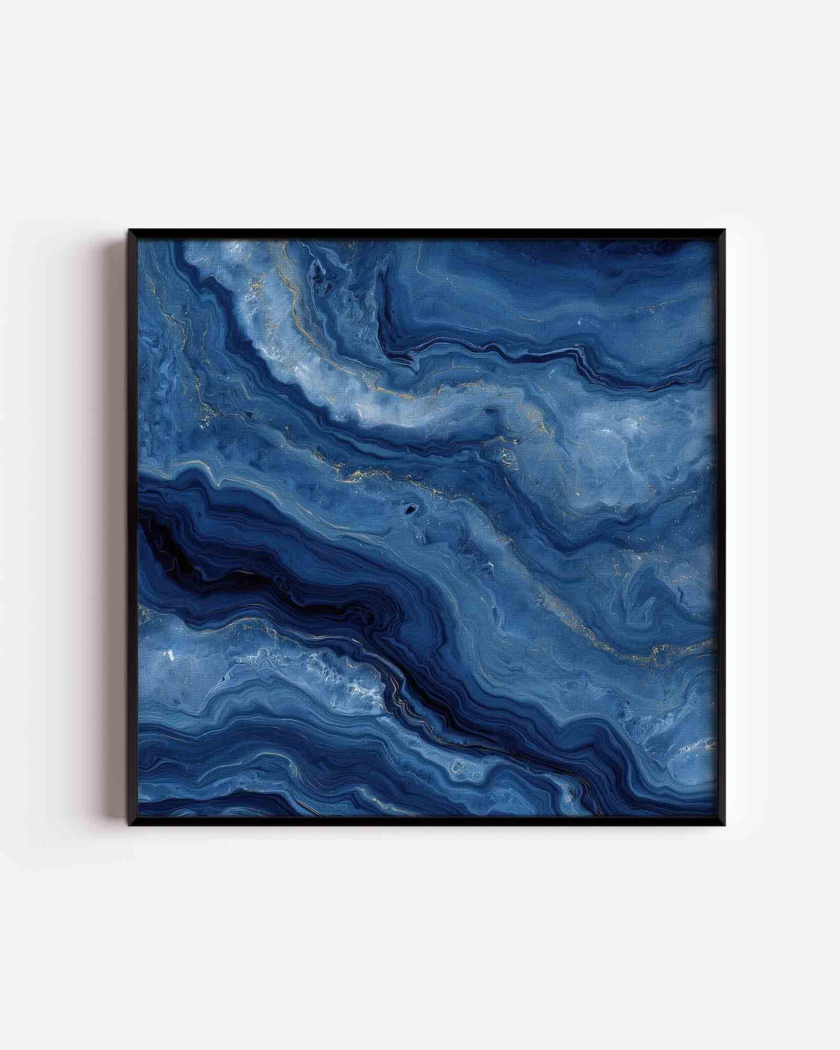 Blauwe marmerstructuur – abstracte vierkante poster als wanddecoratie