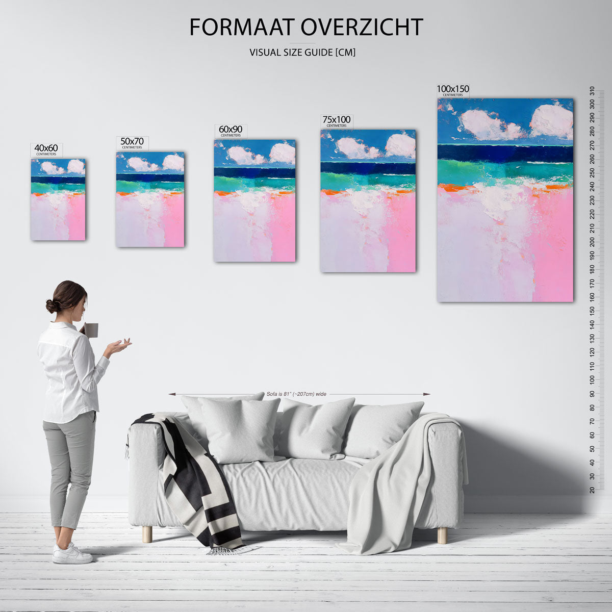 Kleurrijke horizon – moderne staande wandkunst