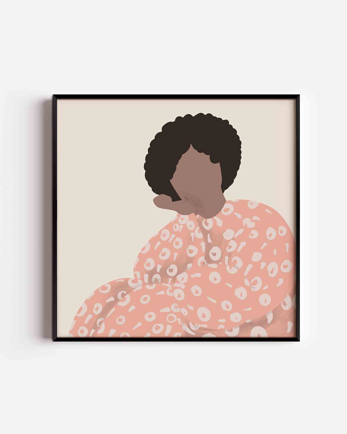 Figuur met patroon – vrouwelijk portret als vierkante poster