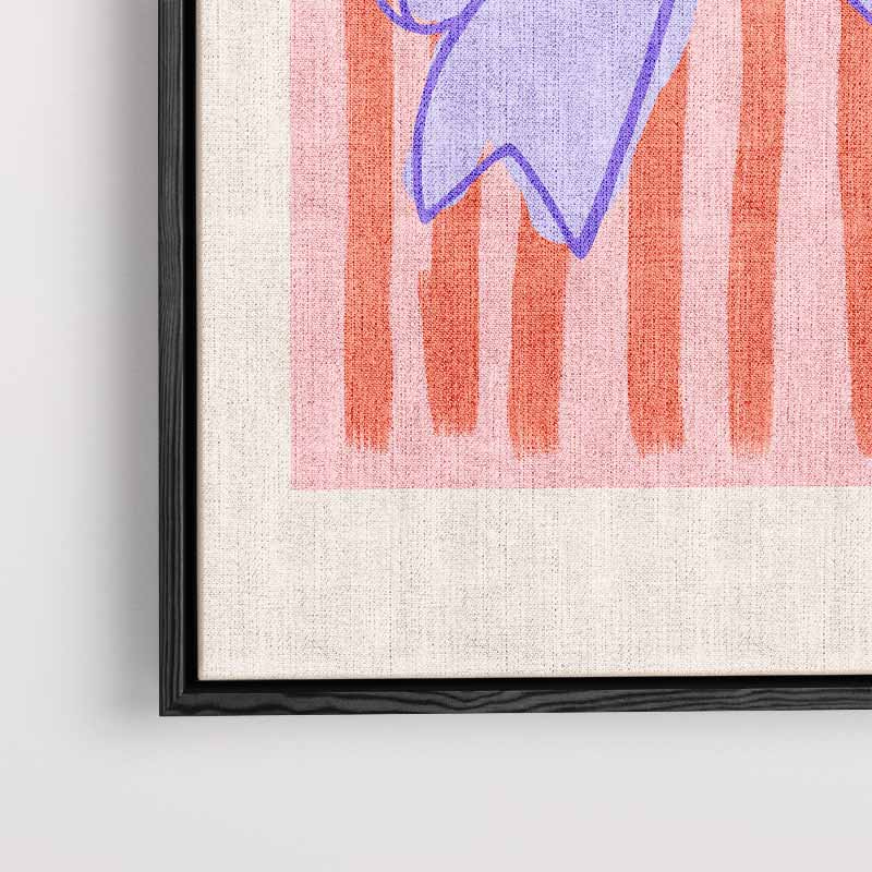 Vrolijke Strik met Strepen – kunstwerk met zwarte baklijst