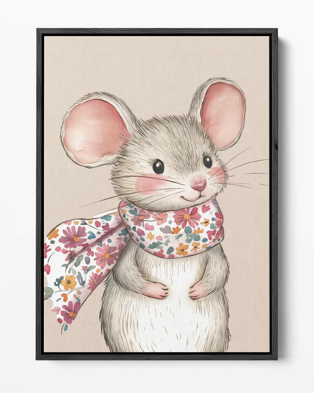 Schattige Muismomenten – portret kunstwerk als wanddecoratie