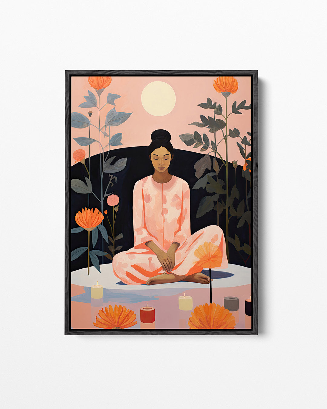 Meditatieve bloemen – staand wanddecoratie kunstwerk