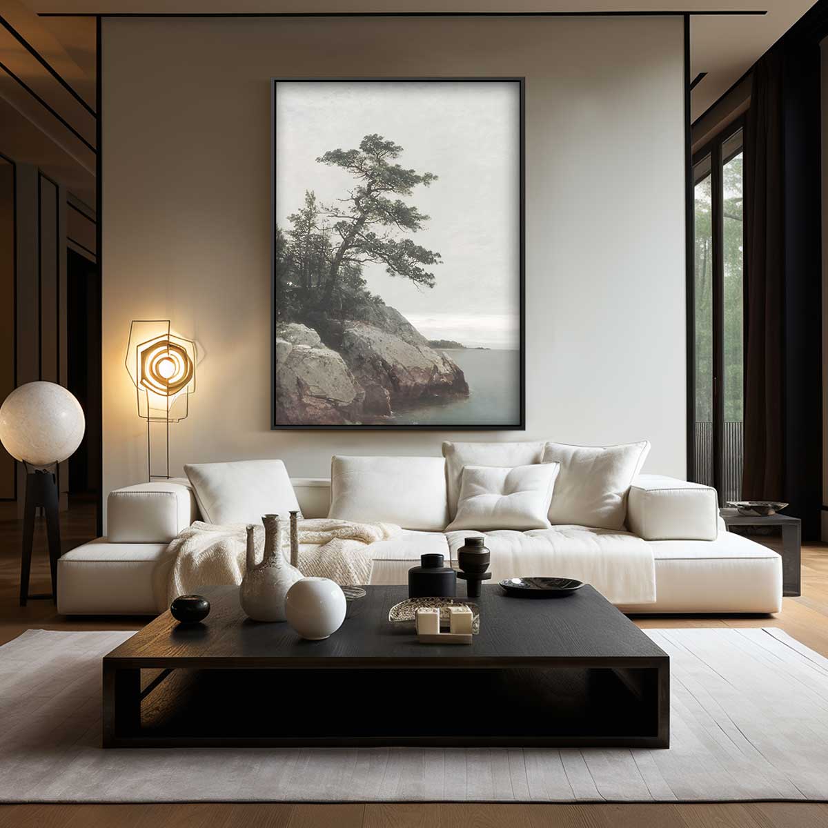 Eenzaamheid aan de Kust – staand kunstwerk voor modern interieur