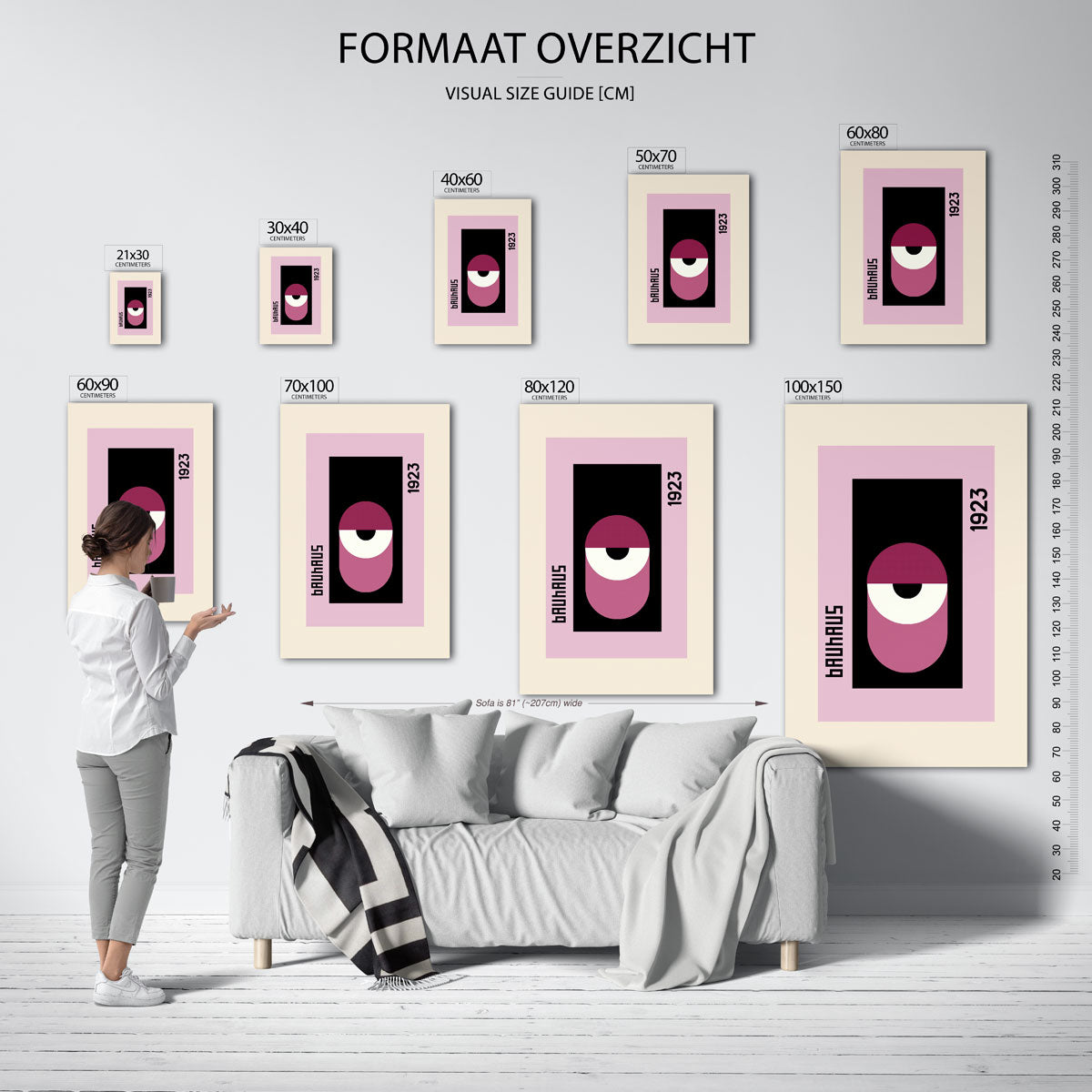 Abstracte – Bauhaus poster als geometrische wanddecoratie