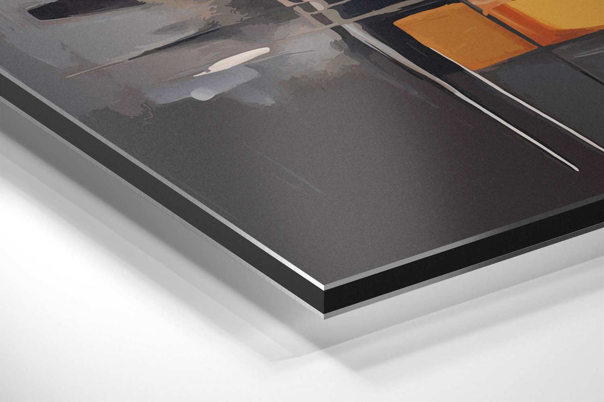 Abstract Stadsleven Schilderij – canvas kunstwerk als wanddecoratie
