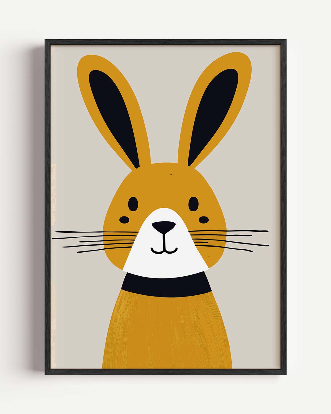 Vrolijke Konijn Kunstposter – kids portret poster als wanddecoratie