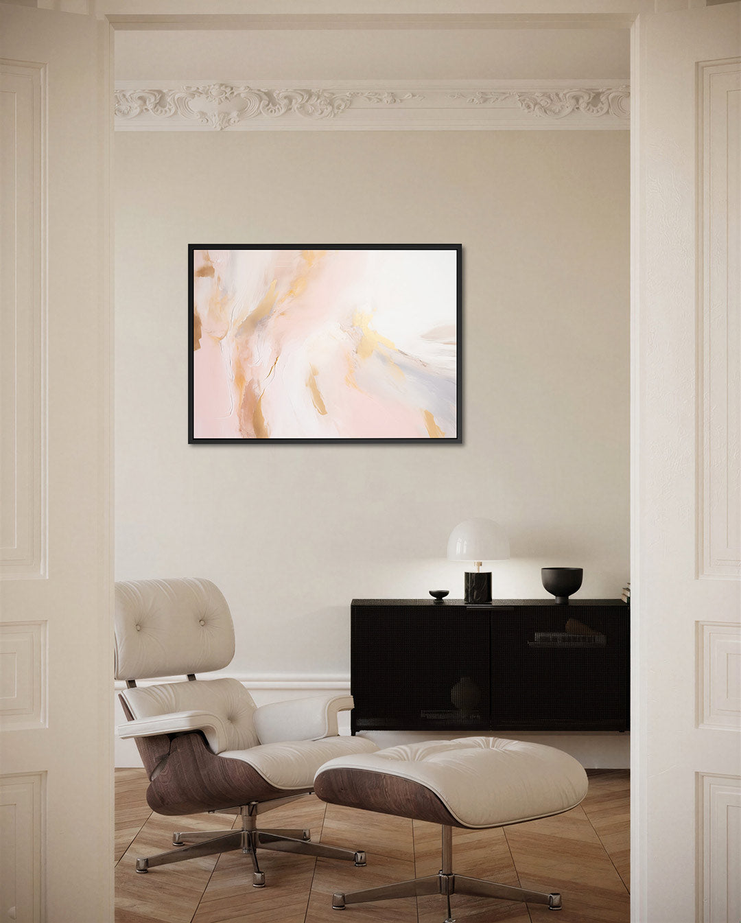 Zachte kleuren vloeiend – liggende wanddecoratie