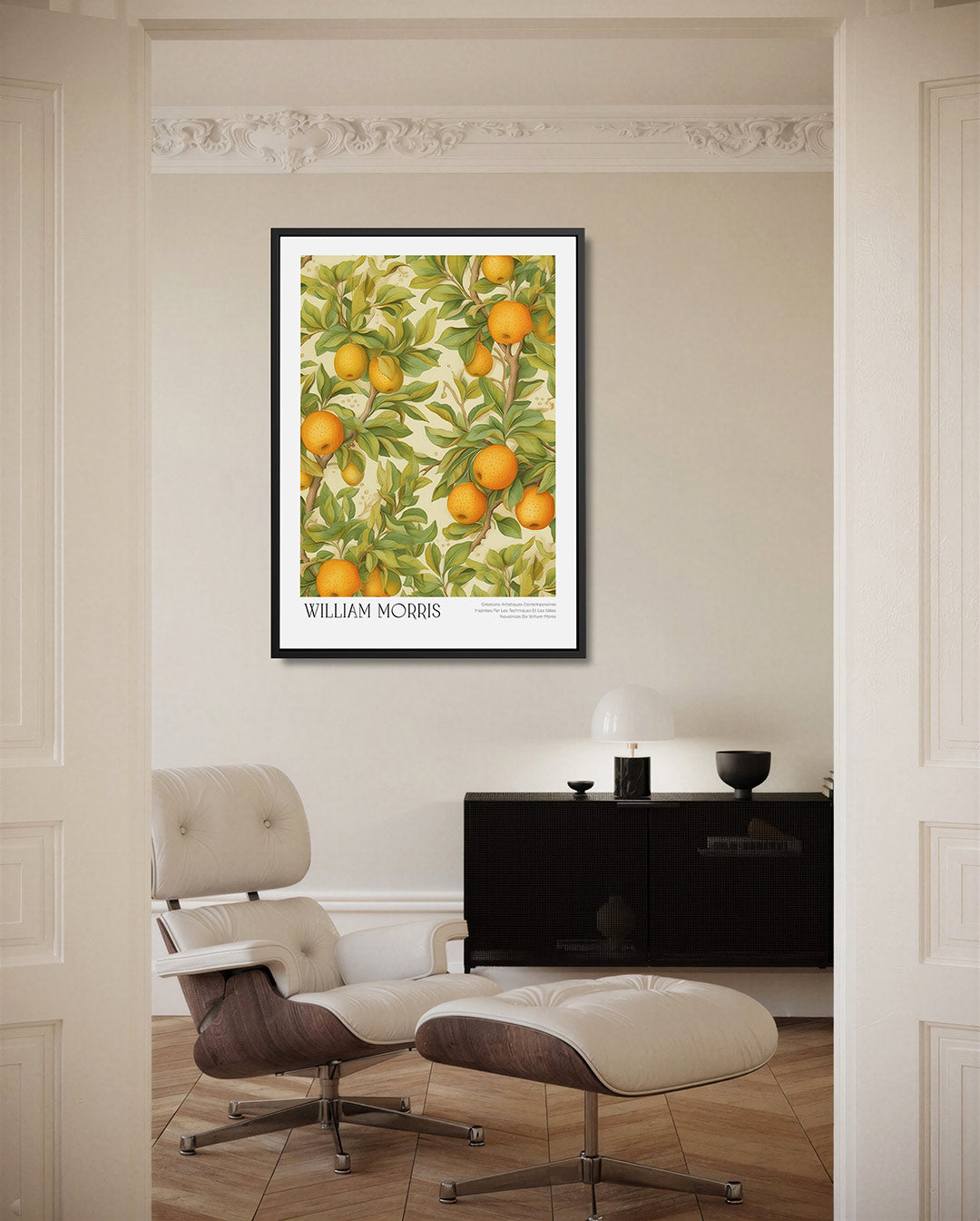 Citrus en bladeren – moderne staande wandkunst