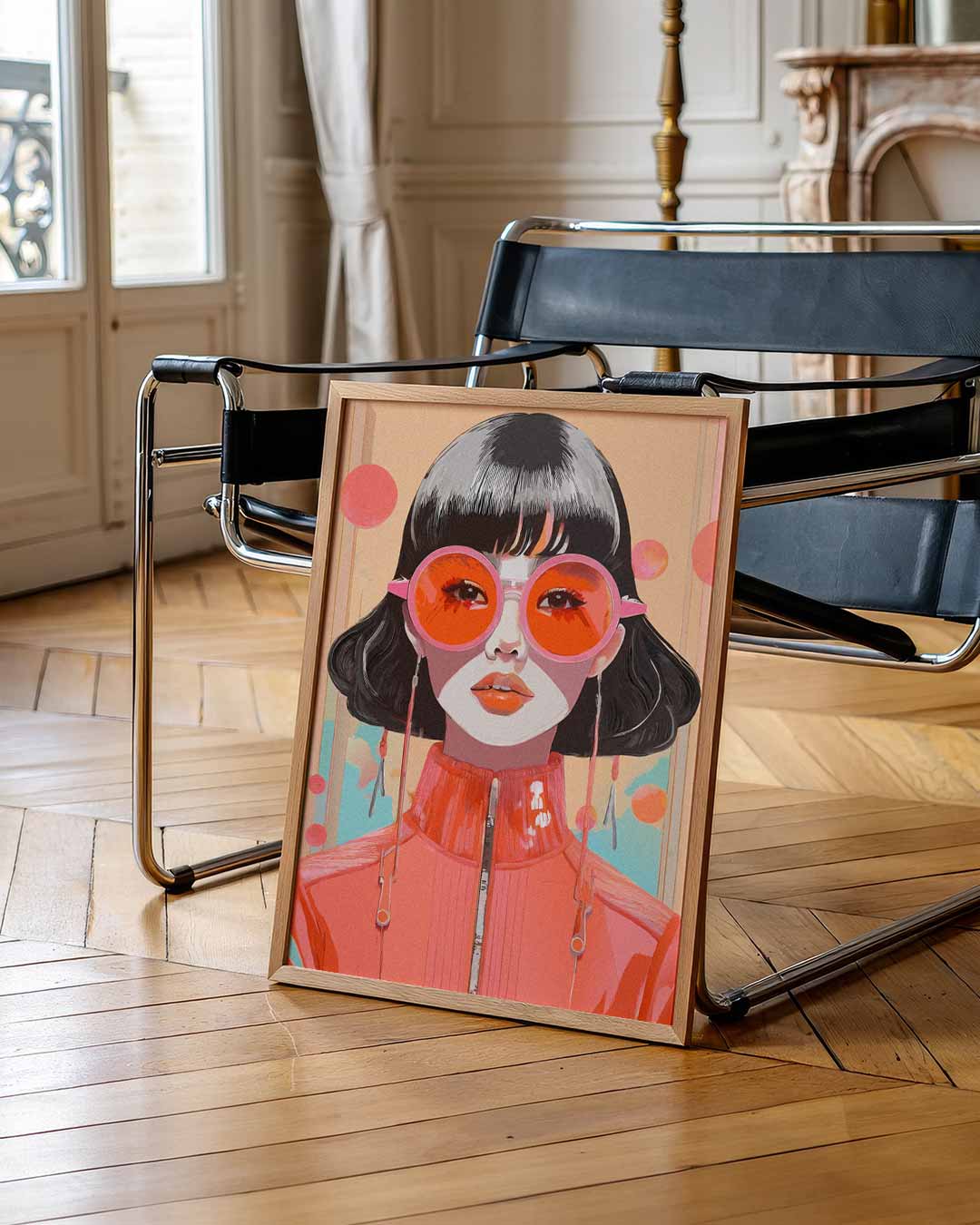 Stralende Retro Chic – urban poster in staand formaat