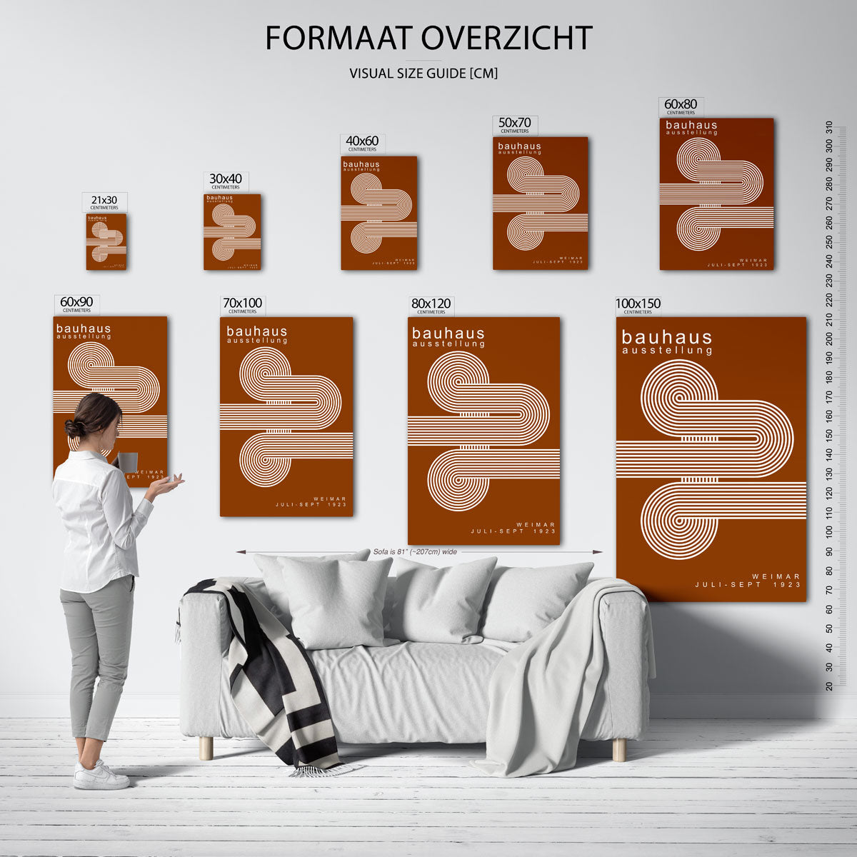 Lijnen en vlakken – geometrische poster in Bauhaus-stijl van WallArtistic