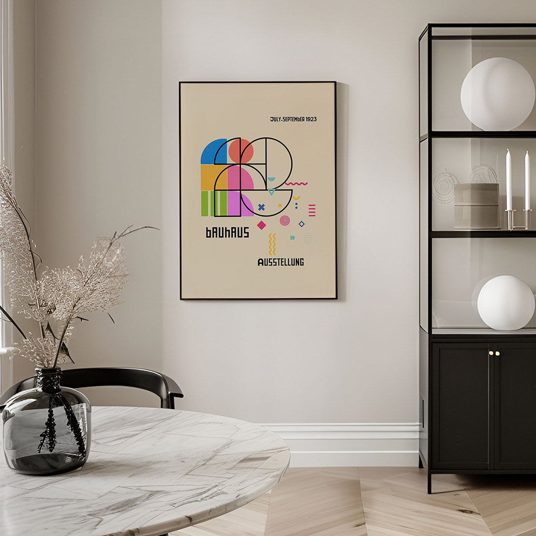 Vormen en kleurvlakken – geometrische Bauhaus poster in staand formaat