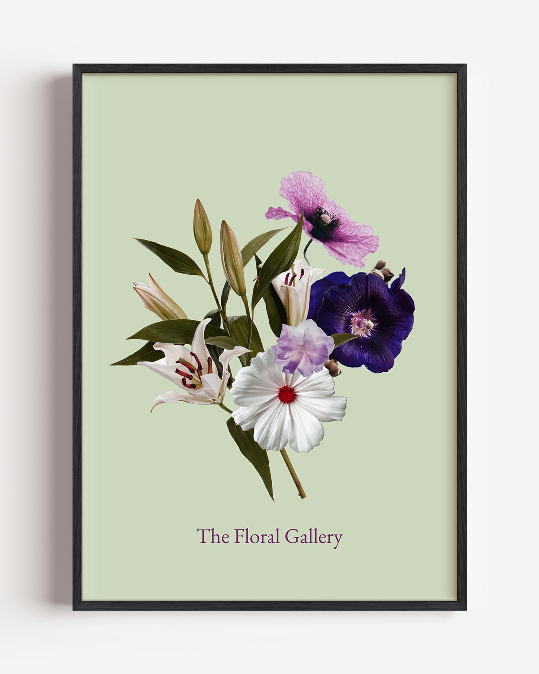 Bloemenpracht – typografie portret poster als wanddecoratie