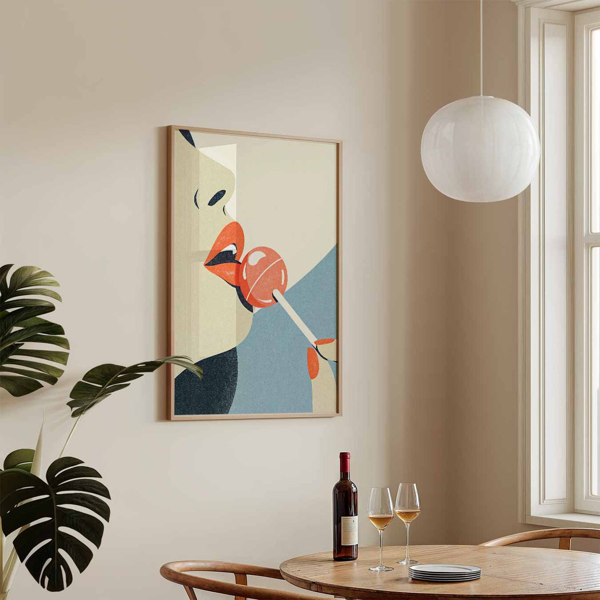 Verleidelijke Lollipop Kunstposter – zomerse wandkunst als portret poster