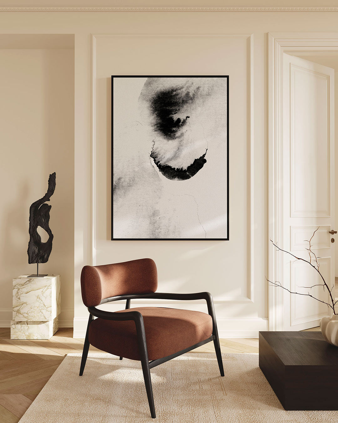 Dynamische vormen – staand wanddecoratie kunstwerk