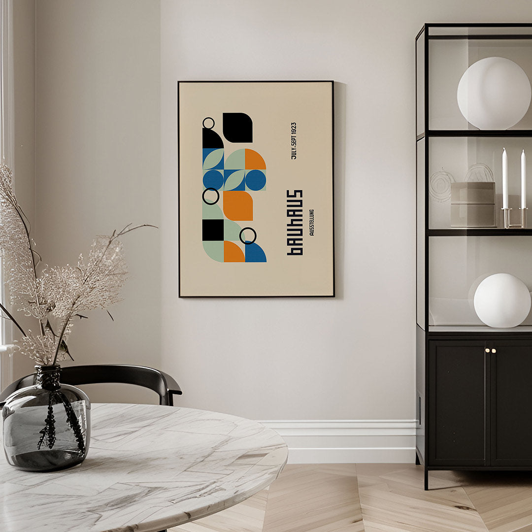 Vormen en vlakken – geometrische Bauhaus poster in staand formaat