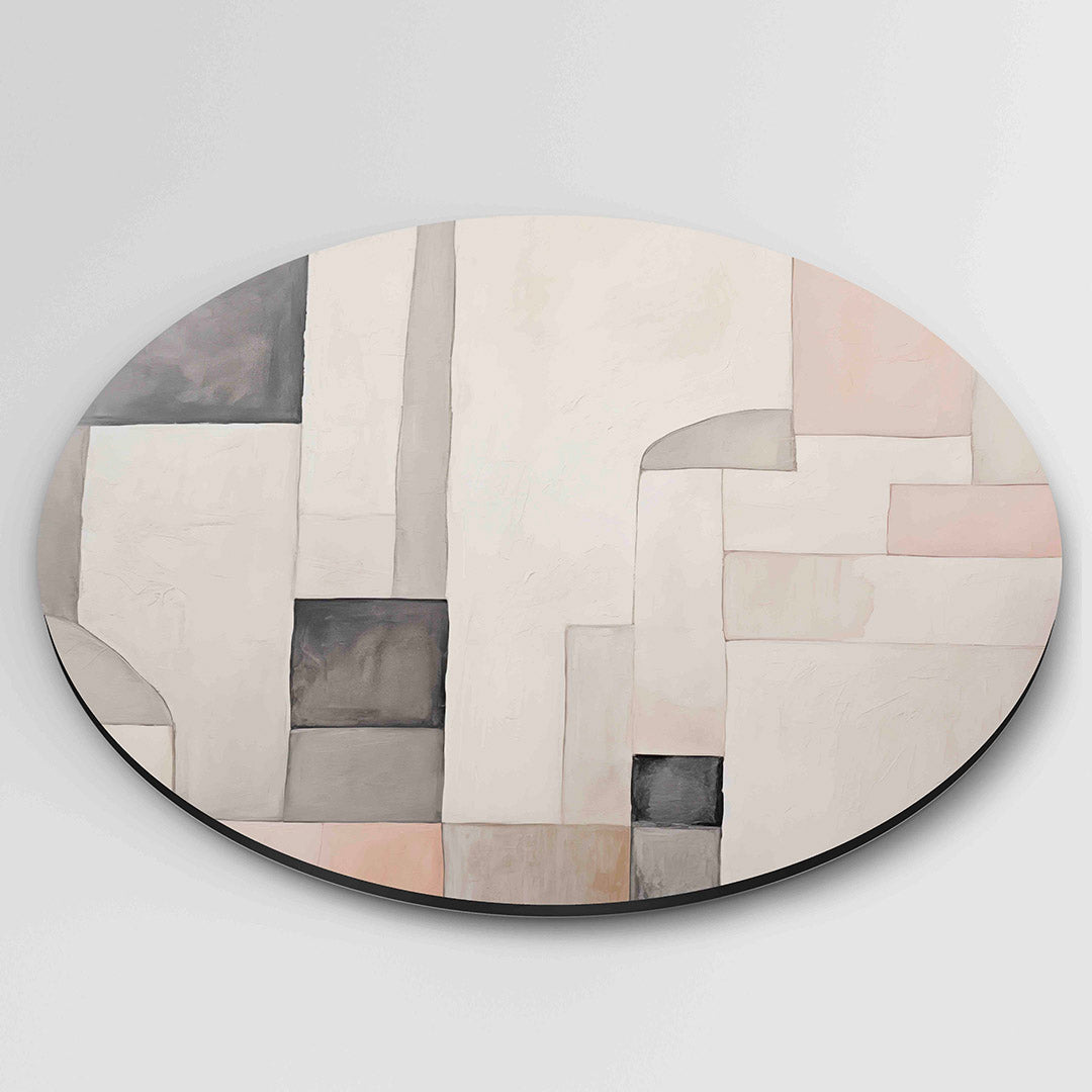 Abstracte vormen – geïllustreerde wandkunst als moderne muurcirkel
