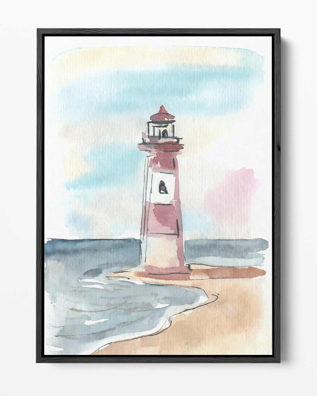 Schets van Vuurtoren aan Zee – portret kunstwerk als wanddecoratie