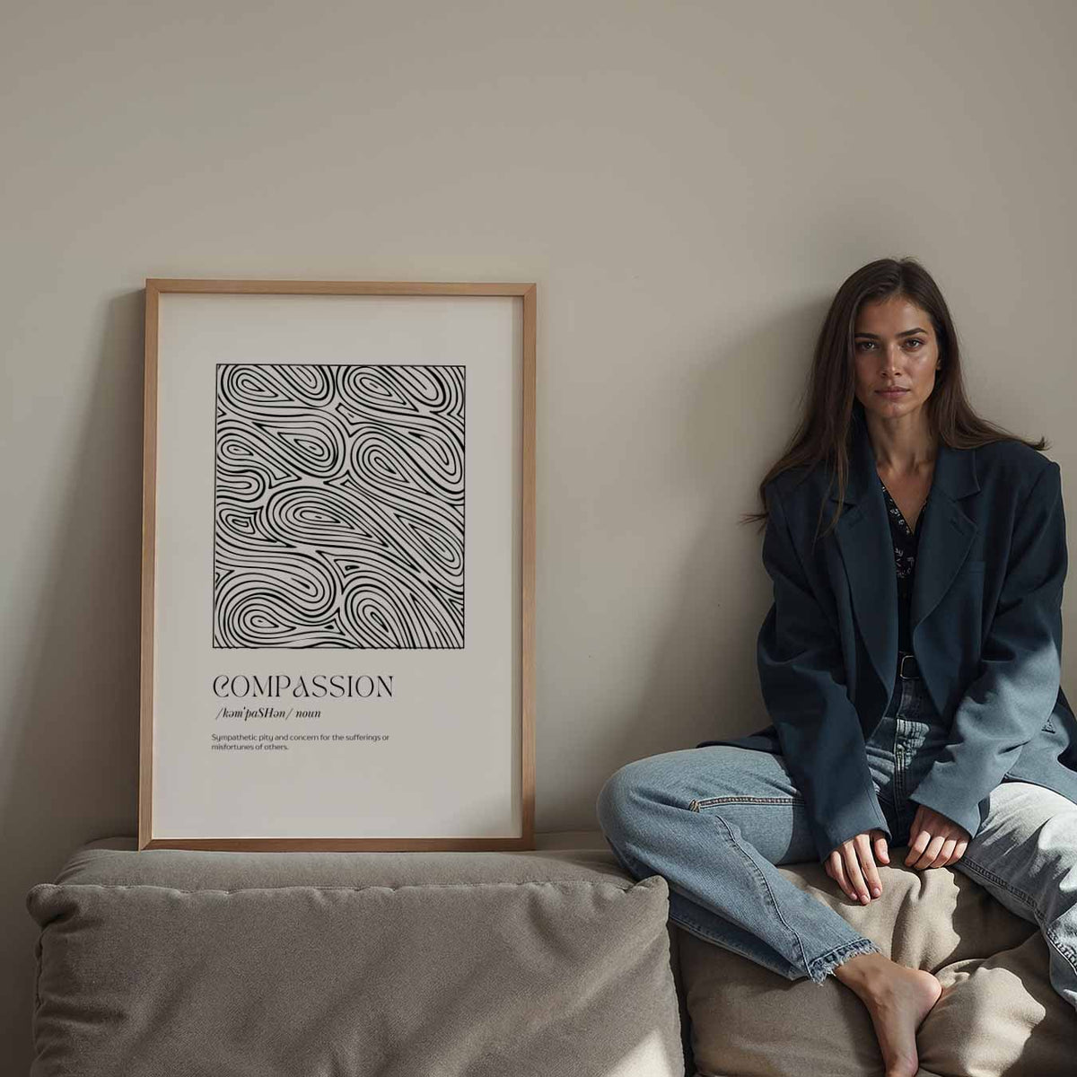 Meditatieve Compassie – Streetart wandkunst als portret poster