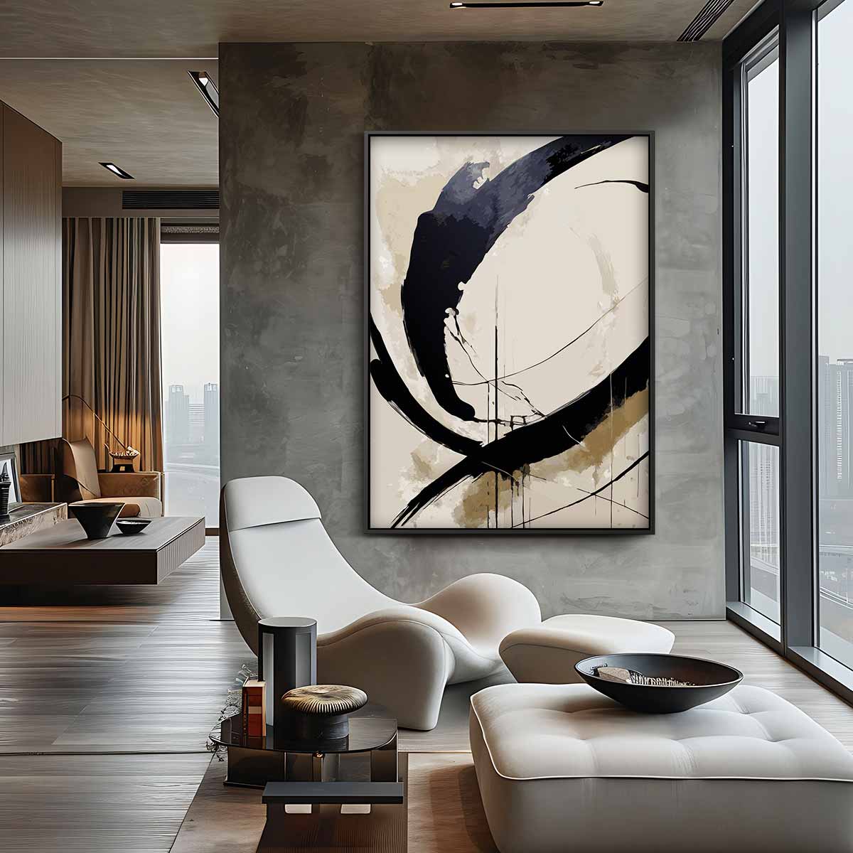 Abstracte Beweging – canvas wanddecoratie in portret formaat