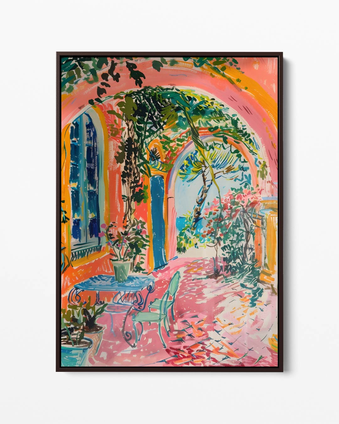 Kleurrijke Zomertuin – portret kunstwerk als wanddecoratie